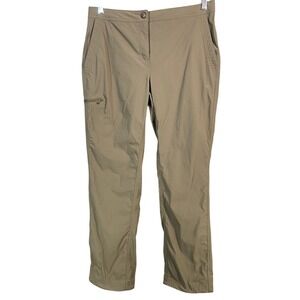 L.L. Bean Hiking Pants Nylon Stretch Quick Dry Women's Sz 8 Adjustable Waist Tan